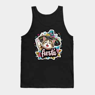 Happy mexican cat cinco de mayo fiesta Tank Top